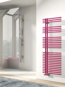Portprosop electric, radiator asimetric, radiator pink, Calorifer de baie colorat