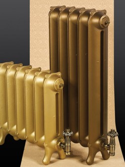 Calorifer vintage, radiator din fier, Calorifer bronz, radiatoare aurii 